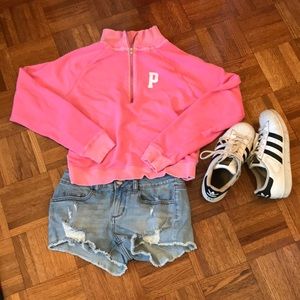 PINK Quater-Zip Pullover